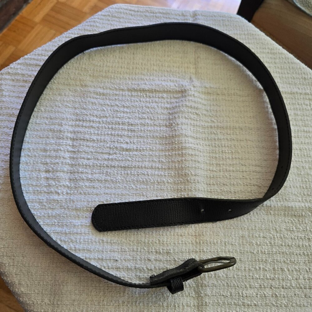 Vintage Black Pebbled Leather Belt